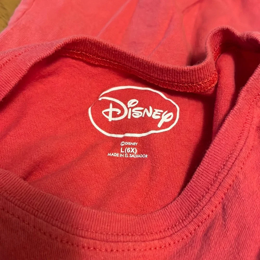 Disney Girls L 6X Minnie Mouse Soft Red Short Sleeve Shirt